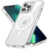 JETech Magnetisch Hülle für iPhone 13 Pro Max 6,7 Zoll Kompatibel mit MagSafe Kabellosem Laden, Stoßfest Handyhülle, Schutzhülle Kratzfeste Transparent Rückseite (Durchsichtig)