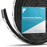 shinfly Bürstendichtung Selbstklebend 9 mm(B) x 5 mm(D) x 5M(L), Bürstendichtung für Rolladen, Tür, Fenster, Schiebetür, Kleiderschränk Insektenschutz, Staub- und Lärm (Schwarz, 5M)