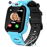 EUNICECG Smartwatch Kinder für Junge Mädchen mit GPS Tracker Telefonuhr Wecker SOS Spiele IP68 Wasserdicht HD-Kamera Digitale Spielzeug 3 4 5 6 7 8 9 10 11 12 13 Jahre Geburtstag Geschenke
