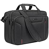 EMPSIGN Laptop Tasche 17,3 Zoll Laptop Aktentasche Business Tasche Umhängetasche Wasserabweisend, Erweiterbare Schultertasche mit RFID Taschen für Arbeit, Geschäftsreisen, Schule - schwarz