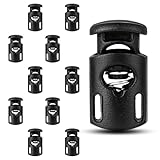 Bewudy 10 Stück Kordel Stopper Universal, Schwarz Kordelstopper 1 Loch, Zugkordel Stopper für bis Ø 5 mm Kordeln, Kordelklemme aus Kunststoff für Kordelzug Taschen Kleidung Rucksäcke Bastelbedarf
