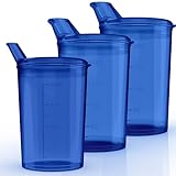 3x Schnabelbecher mit Deckel 250ml Blau Schnabeltasse Senioren Set aus 3x Becher mit 3x Deckeln (2x mit Öffnung 12 x 10 mm u. 1 x mit Öffnung 4 x 4 mm) Trinkbecher mit deckel- Trinkbecher Baby