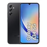 Samsung Galaxy A34 5G, Android Smartphone, 6,6 Zoll Dynamic AMOLED Display, 5.000 mAh Akku, 256 GB/8 GB RAM Handy in Awesome Graphite inkl. 30 Monate Herstellergarantie [Exklusiv bei Amazon]