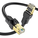 YSONG Cat 8 Lan Kabel Netzwerkkabel 1m, Hochgeschwindigkeits Ethernet Kabel 40 Gbit/s, 2000 MHz, 26 AWG, Vergoldetes RJ45-Kabel, für PC/Router/Modem, Schneller als Cat7/Cat6/Cat5
