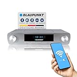 Blaupunkt KRD 30, Bluetooth Küchenradio mit DAB+, UKW PLL, Multidisplay, Senderspeicher, Unterbau Digitalradio mit Uhr, LED Licht, 2 Back Timer, Werkstatt Unterschrank Radio, Silber