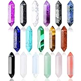 17Stück Heilende Kristalle Steine Sets, Sechseckige Heilkristalle Reiki Meditation Edelsteine Chakra Steine Amethyst Tigerauge Obsidian Rosenquarz Anhänger Spirituelle Deko Esoterik Geschenke