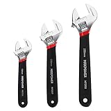 MAXPOWER Schraubenschlüssel Set verstellbarer Rollgabelschlüssel inkl. 150, 200, 250 mm 3-teilig Adjustable Wrench Einmaulschlüssel