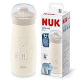 NUK Mini-Me Sip für Kleinkinder | ab 9 Monate | 300 ml | Edelstahl-Wasserflasche für Kleinkinder | auslaufsichere stabile Trinköffnung | bruchsicher | hellbrauner Fuchs