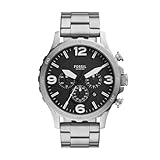 Fossil Nate Herren 50MM Silberne Edelstahluhr, JR1532