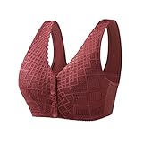 Damen Nahtlos Push-Up BH ohne Bügel Vorderverschluss Weicher Gepolstert Bra Vollschalen Starker Halt Klassischer BH Bralette Nahtlose Bustier Push up Große Bustier BH Modern Bralette (A, 46)