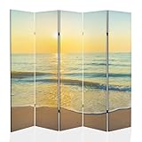 framed concept - Paravent Raumteiler Holz 225x172 cm, 5-teilig beidseitig, Sichtschutzwand