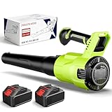 Beisty Akku Laubbläser Kabelloser Leistungsstarker Elektrischer Laubbläser mit 2 Akkus, 257 km/h &3 Geschwindigkeitsstufen, für Rasenpflege und Beseitigung von Laub, Schnee, Autostaub