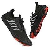 Badeschuhe Wasserschuhe Herren Damen Strandschuhe Barfußschuhe Sommer Schwimmschuhe Aquaschuhe Schnell Trocknen Surfschuhe Schwarz EU43