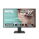 BenQ GW2790C 27 Zoll 1080p FHD 144 Hz IPS Eye-Care-Monitor für das Homeoffice, USB-C, 1080 x 1920, Visual Optimizer, flimmerfrei, Low Blue Light, ultraschmaler Rahmen, TÜV-Zertifiziert, Eye-CareU
