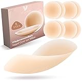 Villkin Nippelpads - 8 Stück - Selbstklebende Nippel Cover für Damen - Wiederverwendbar & waschbar - Brustwarzen Abdeckung aus hochwertigem Silikon Ø 8,5 cm