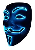 SOUTHSKY LED Maske V For Vendetta Maske EL Draht Leuchten Für Halloween Kostüm Cosplay Party(V-Blue)(V-Blau)