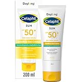 CETAPHIL SUN Sensitive Gel-Creme SPF 50+, 200ml, Sonnencreme für empfindliche, zu Sonnenallergie und Mallorca-Akne neigende Haut, Extra leichter, fettfreier Sonnenschutz, Frei von Parfüm & Emulgatoren