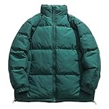 JEShifangjiusu Herren Winterjacke Winddicht Leicht Gesteppt Puffer Parka Mantel Warm Gepolstert Windbreaker Skijacke, Grün, M