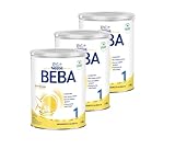 BEBA 1 Anfangsmilch von Geburt an, Babynahrung mit DHA, nur Laktose, ohne Palmöl, 3er Pack (3 x 800g)