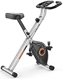 YOSUDA Heimtrainer Fahrrad Klappbar, Faltbares Heimtrainer 150kg Belastbar, Platzsparendes Heimtrainer mit Integriertes Widerstandsband, 8 Magnetische Widerstandsstufen (2 IN 1)