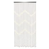 ureggvbu Rustikaler Bambus Perlenvorhang Raumteiler - Natürlicher Holz-Look für Tür & Fenster | Retro Deko, Insektenschutz, Leicht zu Reinigen & Montieren (90x175cm)