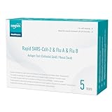 EUROPAPA 5x Corona Laientest Schnelltest und Grippe Test auf Covid-19 und Influenza A/B, Antigentest Selbsttest SARS-CoV-2 Flu A Flu B 3in1 Combo Rapid Test Cassette, für Zuhause, Einzelverpackt