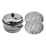 Rehoetom Dampfgarer aus Edelstahl, 2-stöckig, für Induktion, Gasherd, doppellagiger Dampfgarer mit zurückgehaltenen Nährstoffen, spülmaschinenfest, inklusive 2 Dampfblechen (30 cm)