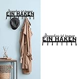 Garderobenleiste zum Aufhängen Irgendwo ist Immer EIN Haken | Spruch 8 Haken 70x25x5cm Eisen | Kleiderhaken Hakenleiste (1 x Garderobenleiste Haken)