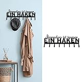 Cepewa Garderobenleiste zum Aufhängen Irgendwo ist immer ein Haken | Spruch 8 Haken 70x25x5cm Eisen | Kleiderhaken Hakenleiste (1 x Garderobenleiste Haken)