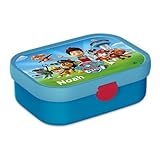 Mepal Paw Patrol Bento Lunchbox Campus - Personalisierte Brotdose mit Namen für Kinder - Bento-Fach & Gabel - Meal Prep Box Clip-Verschluss - BPA-frei & Spülmaschinenfest - 750 ml - Blau