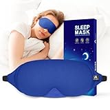 Mavogel Schlafmaske aus Baumwolle - Aktualisiertes Design Lichtblockierende Schlafmaske, Weiche und Bequeme Nachtaugenmaske für Männer Frauen, Inklusive Reisetasche, Blue