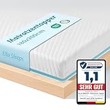 Ella Topper 180x200cm H3 H2 7cm hoch, Matratzentopper 180x200cm Gel-Memory- Schaum, Öko-Tex & CertiPUR zertifizierter Visco Topper, Mattress Topper mit Elastischer und Rutschfester Unterseite