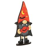 Zerodeko Halloween Holz Gnom Deko Tischschild aus Holz Stabile Platzierung mit Flachem Boden Kompakte Langlebiges Material Halloween Party Dekoration für Zuhause und Veranstaltungen