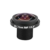 Zerone 5MP Fisheye CCTV Kameraobjektiv M12x0,5 185 ° Weitwinkel 1,7 mm Brennweite Sicherheitslinse für Fischauge