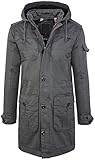 Rock Creek Herren Fieldjacket Winter Jacke Parka Mantel Herrenjacke Herrenmantel Outdoorjacke Männer Jacken Gefüttert Kapuze Warm H-098 Grau S