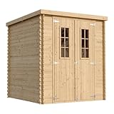 Gartenhaus Holz - Geräteschuppen Holz - Gerätehaus mit Boden Imprägnierte B204xL204xH200 cm/ 3.53 m2 - Fahrrad Schuppen - Gartenhäuser & aufbewahrung Wasserfestes Dach TIMBELA M309C+M309G