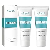 Xiaolan 2 Stück Haarglättungscreme Protein Korrigierende Glättungscreme Seidige & Glänzende Hair Straightening Cream Glättungsbalm Anti Frizz Balsam Für Frauen Männer Alle Haartypen, 120 Ml