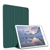 Figair Hülle für iPad Air 2 (2014 Modell), Weicher TPU Rückseite Ultradünn Leicht Smart Schutzhülle, Auto Schlafen/Wecken Hülle für iPad Air 2. Generation A1566/A1567, Dunkelgrün