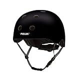 Melon Fahrradhelm »Closed Eyes« für Damen, Herren und Kinder | Leichter & sicherer urbaner Cityhelm mit Magnetverschluss, individuell anpassbar in schwarz | Größe M-L (52-58 cm) …