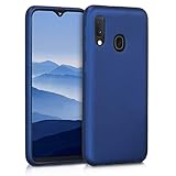 kwmobile Case kompatibel mit Samsung Galaxy A20e Hülle - Schutzhülle aus Silikon metallisch schimmernd - Handyhülle Metallic Blau