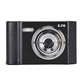 Fockety Digitalkamera, 48MP 2.7K HD 8facher Zoom 2,8-Zoll-IPS-Display Point-and-Shoot-Kamera Autofokus Verwacklungsschutz Automatische Lichtempfindlichkeit Kinder-Kamera (Black)