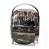 SIOOUI Make Up Organizer, 3 Schichten Große Kapazität Kosmetikaufbewahrung, staubdichte, wasserdichte Kosmetik Aufbewahrungsbox, Kosmetik Organizer für Badezimmer Theke, Waschtisch Arbeitsplatte