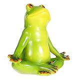 Gatuida Resin Yoga Figurine Miniatur Frosch Skulptur Gartendeko für Innen Außen Niedliche Tierdekoration für Wohnzimmer Schlafzimmer Tischdeko