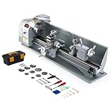 CREWORKS Metalldrehmaschine 1100 W Metalldrehmaschine 220 x 750 MM Drehmaschine Tischdrehmaschine 0-3000 U/min mit 3-Backenfutter für Heimwerker-Holz- und Metallbearbeitung