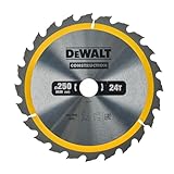 DeWalt Bau-Kreissägeblatt für Stationärsägen/Kreissägenblatt (250/30 mm 24WZ, für schnelle Schnitte) DT1956