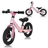 Lionelo Toni Kinder-Laufrad von 18 Monaten bis 30 kg, PU-Gummi-Räder 25 cm, Fußstütze, Korb, Verstellbarer Sitz und Lenker, Rutschfester Griff, leicht 2,3 kg, Klingel