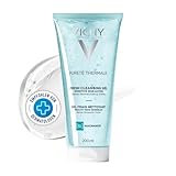 Vichy Pureté Thermale Erfrischendes Reinigungsgel, Langanhaltende Feuchtigkeitsversorgung, Make-Up-Entferner und Gesichtsreiniger, Für alle Hauttypen, Mit Glycerin und Vulkanwasser, 200 ml