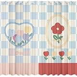 MLUNKQAIL Verdunklungsvorhänge Gitter Vorhänge Blickdicht Blumen Gardinen mit Ösen Kälteschutz Schallschutz Thermogardine, für Fensterdekoration 2Er Set 100X214cm