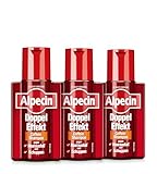 Alpecin Doppel-Effekt Coffein-Shampoo, 3 x 200 ml - Gegen erblich bedingten Haarausfall und Schuppen | Geeignet bei schnell fettender Kopfhaut