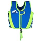 Schwimmweste Kinder aus Neopren, Schwimmjacke Schwimmlernweste für Jungen Mädchen Schwimmen Badeanzug Schwimmende Bademode Schwimmweste Baby 4-6 Jahre, Grün